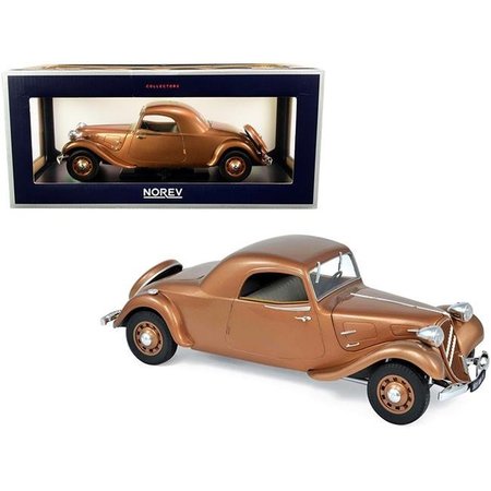 THINKANDPLAY 1939 Citroen Traction Avant 11B Coupe Metallic 1-18 Diecast Model Car; Brown TH1538161